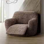 decoDoma napínací potah na křeslo bielastický VITTORIA hnědá relaxační křeslo (š. 70 - 90 cm)