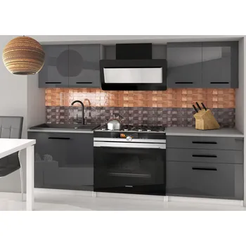 Kuchyňská linka Kuchyňská linka Belini 120 cm šedý lesk s pracovní deskou Tiesto2 INF TIESTO2/3/WT/S/0/B1