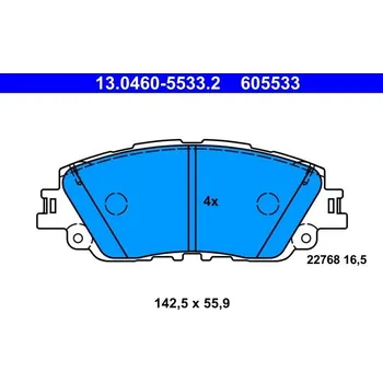 Brzdová destička Sada brzdových destiček, kotoučová brzda ATE 13.0460-5533.2