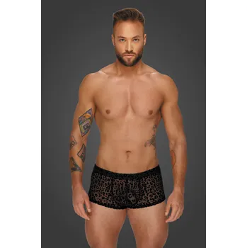 Pánské erotické prádlo Noir Handmade H072 Leopard Flock Short-Shorts Velikost XXXL