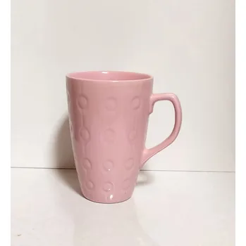 Porcelánový hrnek růžový (Růžový hrnek na čaj a kávu)