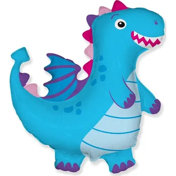 Fóliový balónek Modrý dráček, 92x92cm (volný)