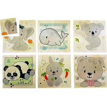Baby puzzle dřevěné MEDVÍDEK nature - HESS