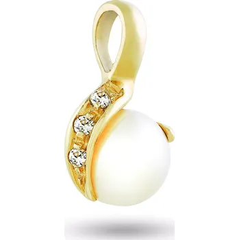 Přívěsek Přívěsek s perlou Alessio Materiál šperku: Žluté zlato