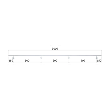 Madlo do koupelny Madlo ø 42.4mm, L-3000mm, broušená nerez AISI304