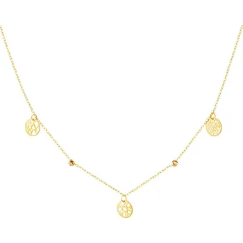 Náhrdelník Zlatý náhrdelník, anker - kroužky, kuličky - AP535-1692