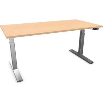 Psací stůl Kancelářský stůl 1400x800 mm, elektricky přestavitelná výška 580-1230 mm, deska javor / podstava šedá