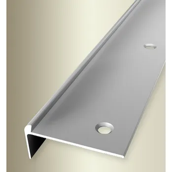 přechodová lišta Küberit 861 - Schodová hrana jednostranná do 4 mm, šroubovací Barva dekoru: stříbro F4, Délka lišty: 250 cm