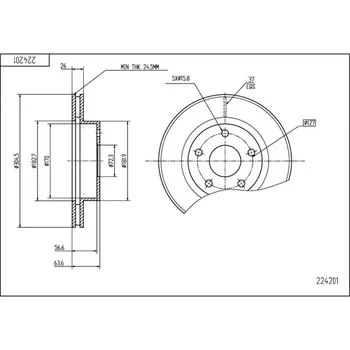 Brzdový kotouč Brzdový kotouč HART 224 201