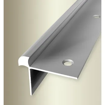 přechodová lišta Küberit 874 - Schodová hrana oboustranná do 6,5 mm, šroubovací Barva dekoru: stříbro F4, Délka lišty: 250 cm