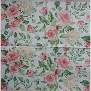 Papírový kapesník Ubrousky 3vr. 33x33 1/4 motiv květiny 20ks