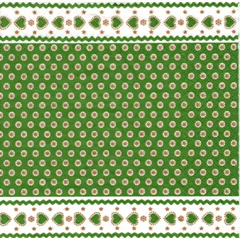 Papírový ubrousek UBR-E85, Ubrousek, 16x16 cm, ZELENÝ UBROUSEK SE VZOREM, 1 kus