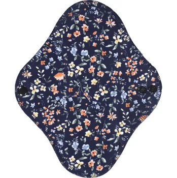 Menstruační vložka Breberky Denní vložka (Bambusové froté s PUL) - Džínová louka (bavlněný úplet)