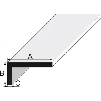Stavební profil Effector Rohový profil nerovnoramenný 40 x 20 x 2 mm, hliník Stříbrný elox, 200 cm