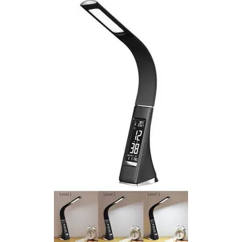 Lampička Brilagi Brilagi - LED Stmívatelná stolní lampa s displejem PELLE LED/7W/230V černá + záruka 3 roky