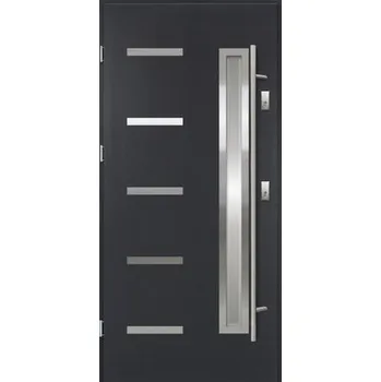 Vchodové dveře Vchodové dveře ocelové Juventus S68 90 L antracit otevírání ven
