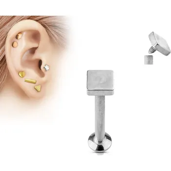 Piercing Šperky4U Piercing do brady - labreta čtverec - LB1028ST-1204