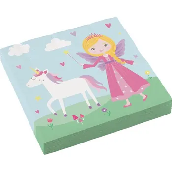Papírový ubrousek Ubrousky víla s jednorožcem