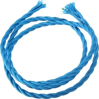 elektrický kabel Retro kabel spirálový, vodič s textilním obalem 3x0.75mm, modrý