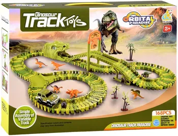 Set autodráh Dinosaur Track Paradise autodráha s autíčkem a dinosaury 168 dílků