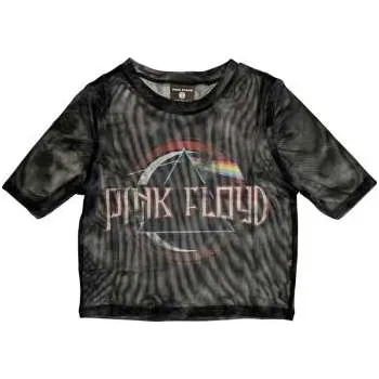 Merch Pink Floyd: Pink Floyd Ladies Crop Top: Vintage Dark Side Of The Moon Seal (mesh) (xx-small) XXS