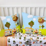 Dětské bavlněné povlečení 90x135+45x65 - Medvídek a dopravní prostředky