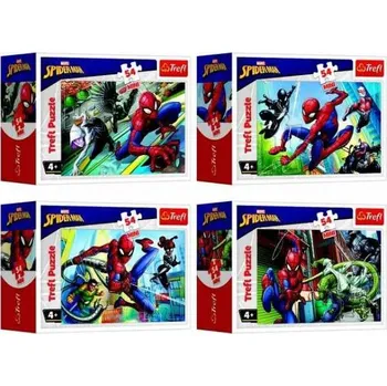 Puzzle TREFL Minipuzzle 54 dílků Spidermanův čas, 4 druhy