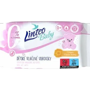 Dětský vlhčený ubrousek Ubrousky dětské vlhčené Linteo Baby, měsíček lékařský, 72 ks