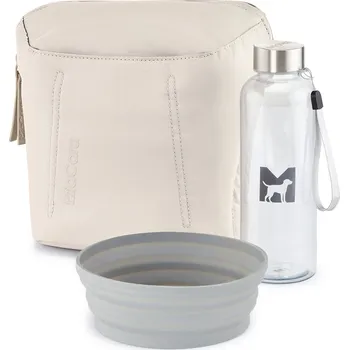 Miska pro psa Taška - miska a láhev na vodu pro psy MiaCara Urbano béžová