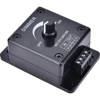 LED páska Stmívač otočný 12V, 24V, černý