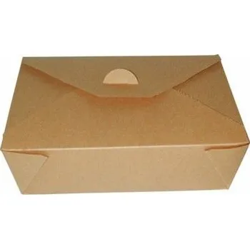 Jednorázové nádobí Toppapír Kartonový cateringový box kraft 1500ml 215/164/64mm 50ks