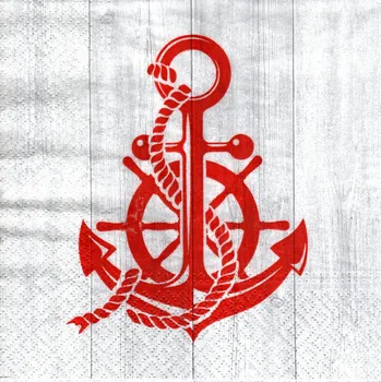 Papírový ubrousek UBR-E45, Ubrousek, 16x16 cm, ČERVENÁ KOTVA, 1 kus