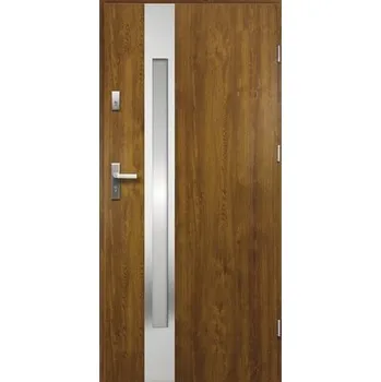 Vchodové dveře Vchodové dveře ocelové Temida P55 90 L zlatý dub otevírání dovnitř