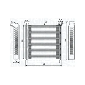 Výměník tepla pro vnitřní vytápění MAGNETI MARELLI 350218448000