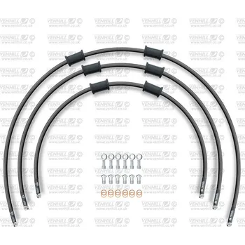 STANDARD Hadice přední brzdy sada Venhill POWERHOSEPLUS HON-7003F-BK (3 hadice v sadě) černé hadice, chromové koncovky