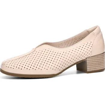 Dámské polobotky Robel dámské kožené polobotky s perforací - světle růžové