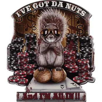 Plechová cedule Nástěnná kovová cedule Veverka – 50x1x58 cm