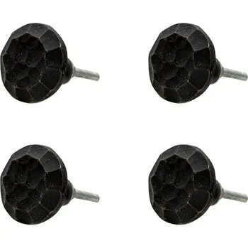 Dveřní kování Sada 4ks kovová černá úchytka s patinou Fons – 4x3 cm