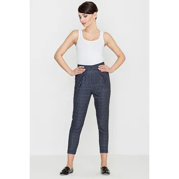 Dámská móda Kostkované úzké kalhoty K420 LENITIF Velikost: L, Barva (Varianta): 40