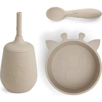 dětská jídelní sada NUUROO Blue Silikonový jídelní set Cobblestone