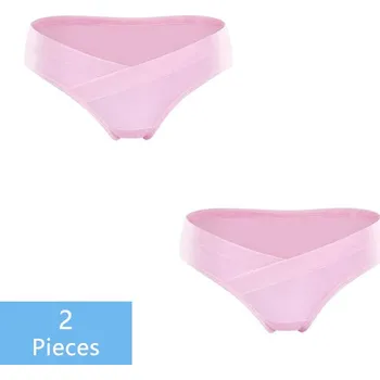Těhotenská podprsenka Těhotenské kalhotky 2 ks s vykrojením pod bříškem Barva: Růžová, Velikost: 4XL
