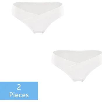 Těhotenská podprsenka Těhotenské kalhotky 2 ks (další barvy) s vykrojením pod bříškem Barva: Bílá, Velikost: XXL