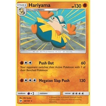 Karetní hra Pokémon SUM 068/149 Hariyama - Sun & Moon Stav: Excellent, Verze: REVERSE HOLO