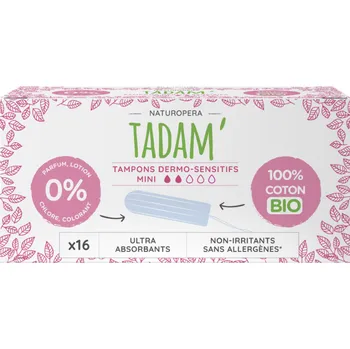 TADAM Dermo sensitivní tampony z BIO bavlny, Mini, 16 ks