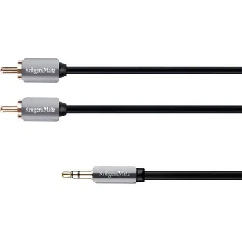 Audio kabel Kabel Jack 3.5mm stereo/2x Cinch 1,8m KRUGER & MATZ KM0310