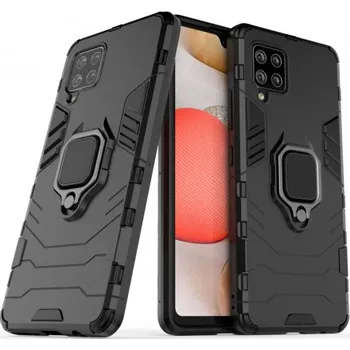 Pouzdro na mobilní telefon MG | MG Ring Armor plastový kryt na Samsung Galaxy A42 5G, černý