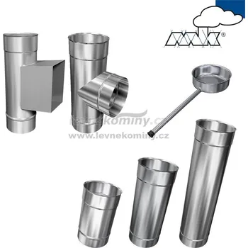 Komín MKS Premium nerez pro vložkování síla mat. 0,6mm průměr 150 mm kouřovod 90° - 3,65 m