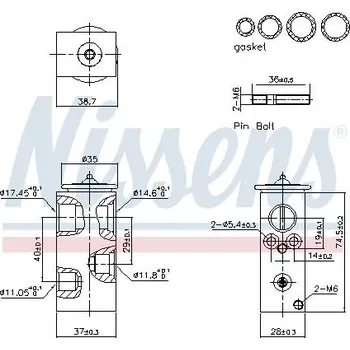 Ventil klimatizace Expanzní ventil, klimatizace NISSENS 999456