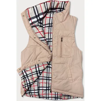 Dámská vesta Světle béžová oboustranná dámská vesta (2383-1) odstíny béžové 46