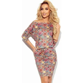 Dámské oblečení Dámské sportovní šaty s kapsičkami a se vzorem barevných koleček 13-142 L